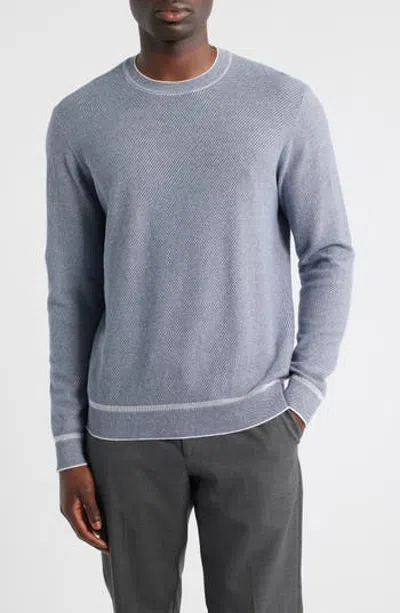 Robert Barakett Kaede Cotton Crewneck Sweater In Blue