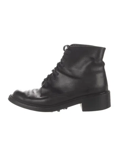 Pre-owned Robert Clergerie Leather Lace-up Boots In Black