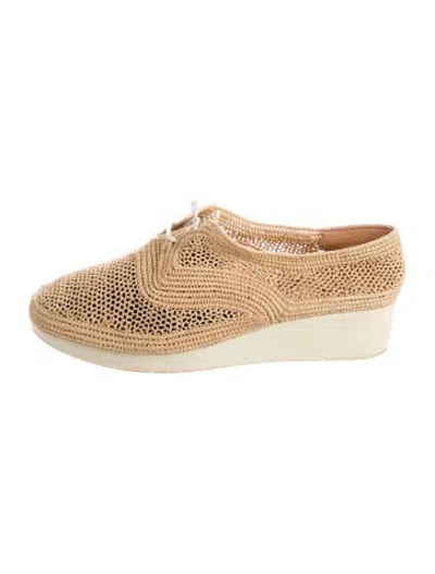 Pre-owned Robert Clergerie Straw Oxfords In Neutrals