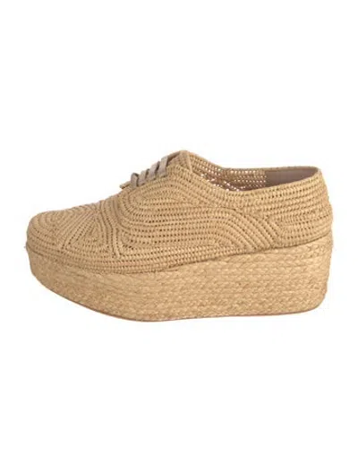 Pre-owned Robert Clergerie Straw Patterned Pumps In Neutrals