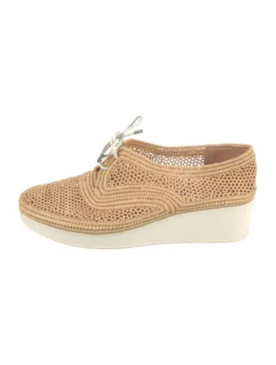 Pre-owned Robert Clergerie Straw Sneakers In Neutrals/white