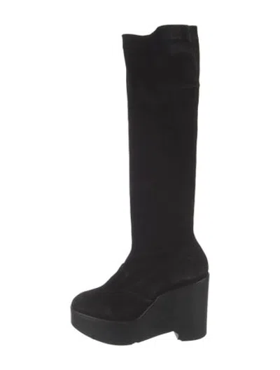 Pre-owned Robert Clergerie Suede Boots In Black
