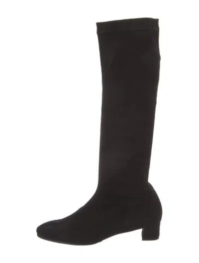 Pre-owned Robert Clergerie Suede Slouch Boots In Black