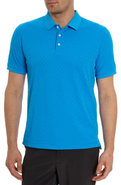 Robert Graham Elias Basket Weave Polo In Blue