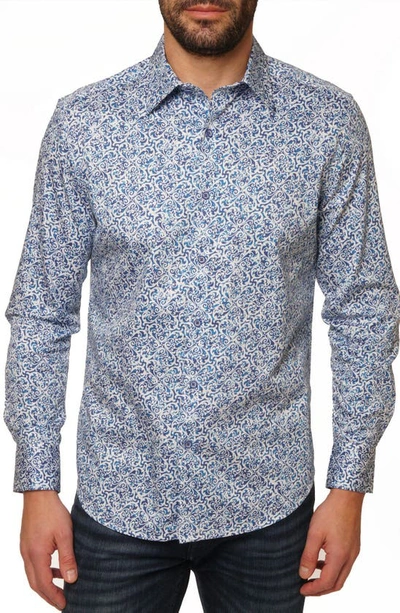 Robert Graham Madrone Long Sleeve Cotton Shirt In Blue