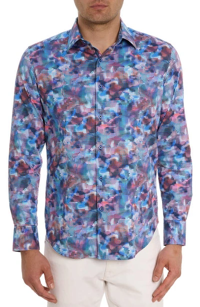 Robert Graham Outer Banks Dot Print Stretch Cotton Button-up Shirt In Multi