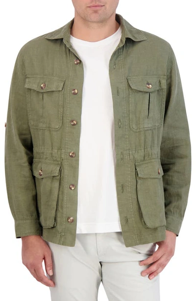 Robert Graham Sahara Linen Jacket In Olive