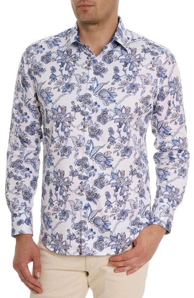 Robert Graham Sea Bloom Floral Stretch Cotton Button-up Shirt In Multi