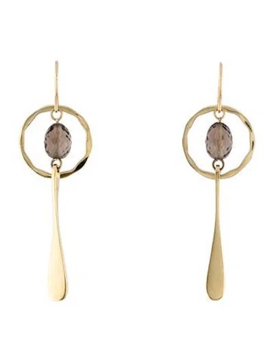 Pre-owned Robert Lee Morris 18k Smoky Quartz Drop Earrings In Multicolor
