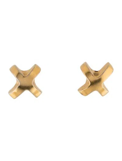 Pre-owned Robert Lee Morris Cross Clip-on Earrings In Multicolor