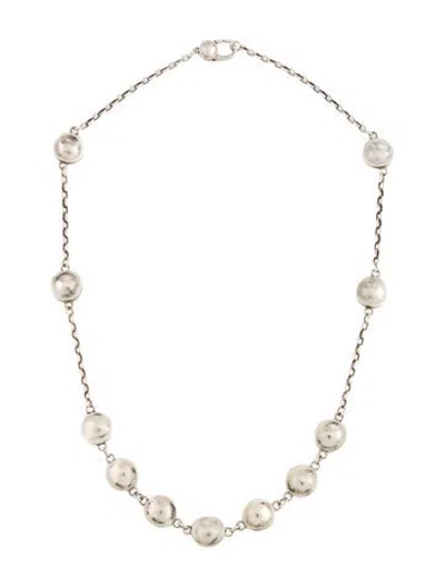 Pre-owned Robert Lee Morris Round Disc Station Necklace, 18" In Multicolor