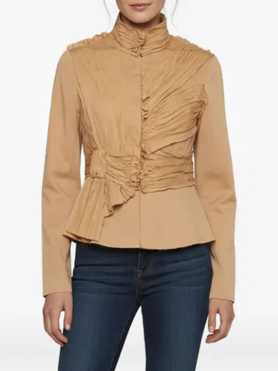 Pre-owned Robert Rodriguez Ruffle Long-sleeve Jacket In Neutrals