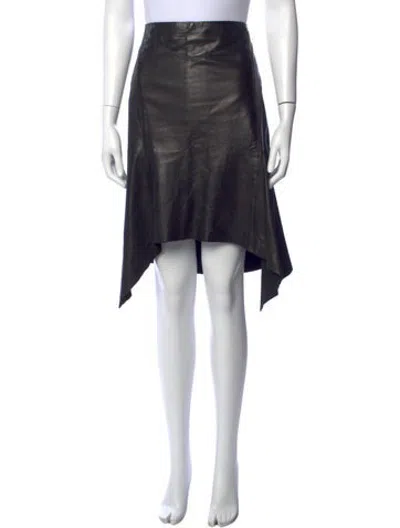Pre-owned Roberto Cavalli Leather Mini Skirt In Black