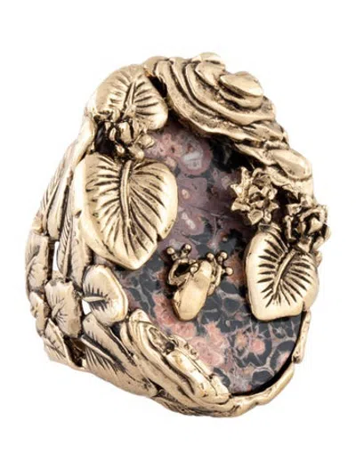 Pre-owned Roberto Cavalli Multicolor Stone Pod Cocktail Ring