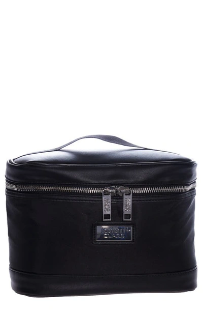 Roberto Cavalli Perfect Cosmetic Bag In Black/ Silver