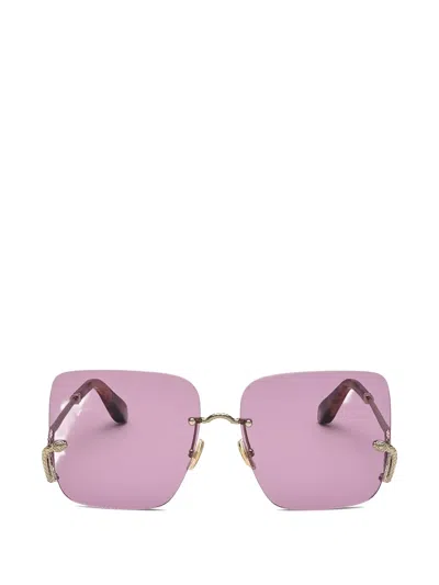 Roberto Cavalli Snake Collection Rimless Sunglasses In Pink