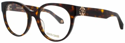 Roberto Cavalli Unisex Acetate Cat-eye Eyeglasses Frame In 0722 - Dark Havana / Demo