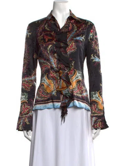 Pre-owned Roberto Cavalli Vintage 2004 Blouse In Black