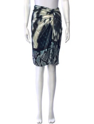 Pre-owned Roberto Cavalli Vintage Mini Skirt In Black/blue