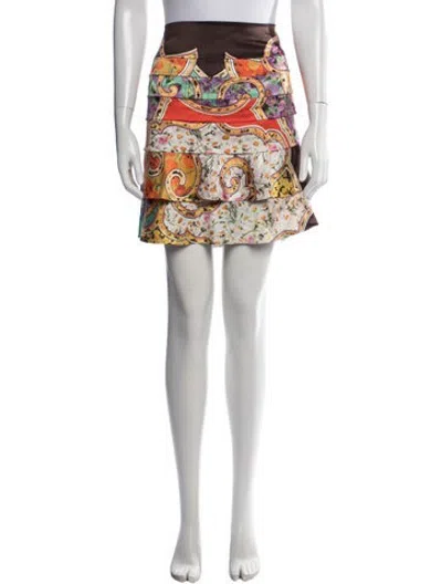 Pre-owned Roberto Cavalli Vintage Mini Skirt In Purple