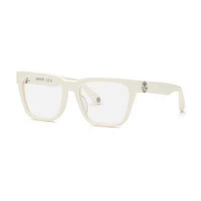 Roberto Cavalli Vrc026m Mini Clear Demo Lenses Eyeglasses In White