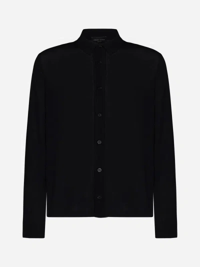 Roberto Collina Cotton Knit Shirt In Black