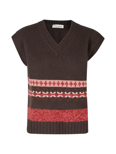 Roberto Collina Fair Isle-knit V-neck Vest In Brown