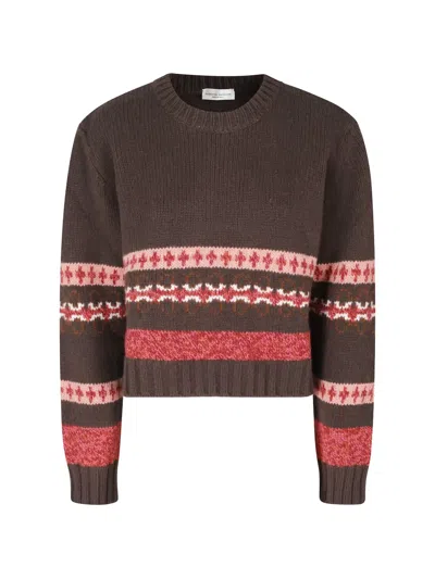 Roberto Collina Intarsia-knit Wool Sweater In Brown