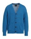 Roberto Collina Cotton And Linen V-neck Cardigan In Blue