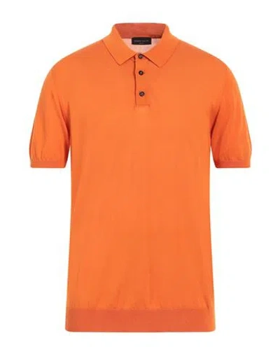 Roberto Collina Man Sweater Orange Size 36 Cotton