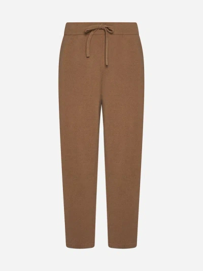 Roberto Collina Wool And Cashmere Sweatpants In Hazelnut