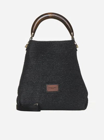 Roberto Festa Crochet Fabric Bag In Black