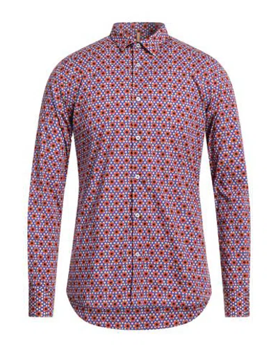 Roberto P  Luxury Roberto P Luxury Man Shirt Purple Size M Cotton, Elastane