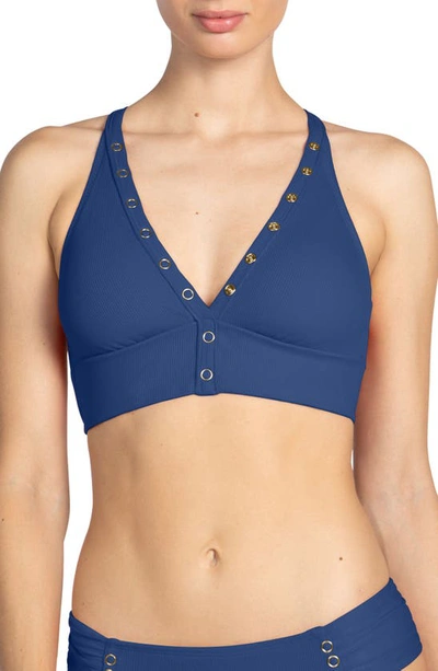 Robin Piccone Amy D-cup Bikini Top In Blueberry