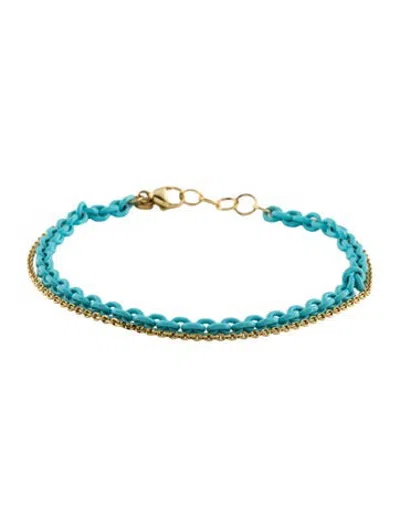 Pre-owned Robinson Pelham Chroma Chain Bracelet, 7.5" In Blue