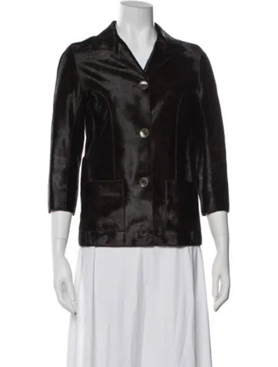 Pre-owned Rochas Calfskin Jacket In Black