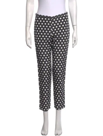 Pre-owned Rochas Polka Dot Print Straight Leg Pants In Grey