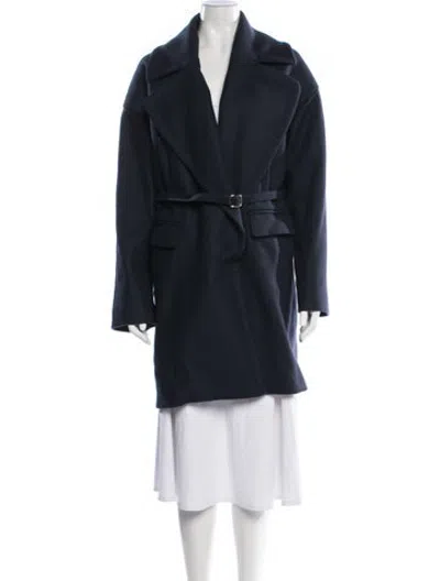 Pre-owned Rochas Virgin Wool Coat In Blue