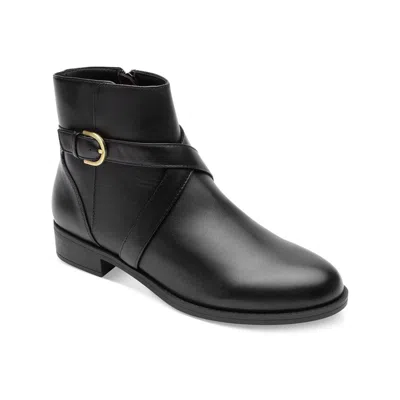 Rockport Women's  Vicky Ci974 Boots Black Leather Ankle Belt Bootie Htat07