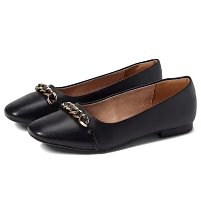 Rockport Women's  Zoie Ci9673 Ballet Flats Black Leather Square Toe Slip On Htat254 In Multi