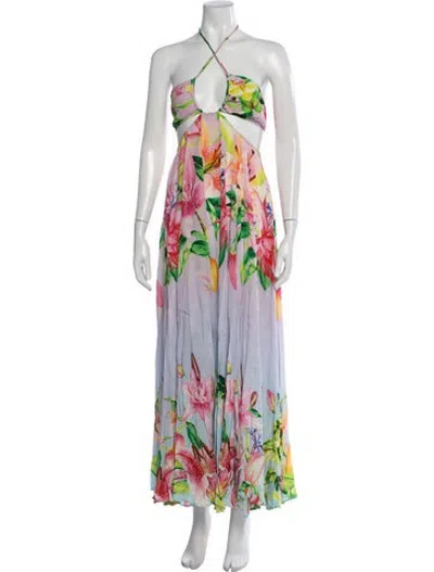 Pre-owned Rococo Sand Floral Print Long Dress In Multicolor