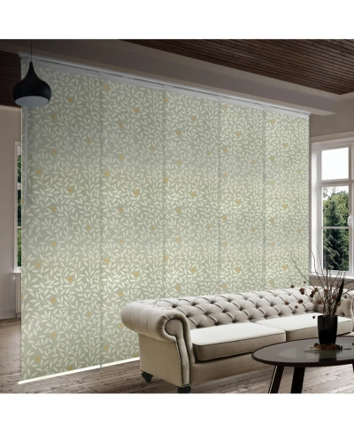 Rod Desyne Camellia Blind 5-panel Single Rail Panel Track Extendable 58"-110"w X 94"h, Panel Width 23.5" In White