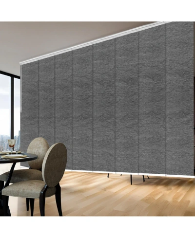 Rod Desyne Charcoal Camo Blind 8-panel Double Rail Panel Track Extendable 130"-175"w X 94"h, Panel Width 23.5" In White
