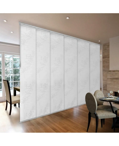 Rod Desyne Lotus Blind 6-panel Single Rail Panel Track Extendable 70"-130"w X 94"h, Panel Width 23.5" In White