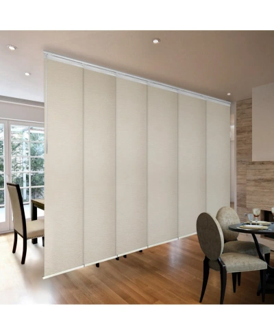 Rod Desyne Nile Blind 6-panel Single Rail Panel Track Extendable 70"-130"w X 94"h, Panel Width 23.5" In White