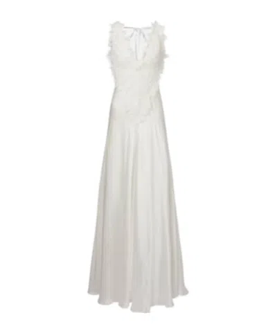 Rodarte Bridal Embellished Silk Satin Gown In White