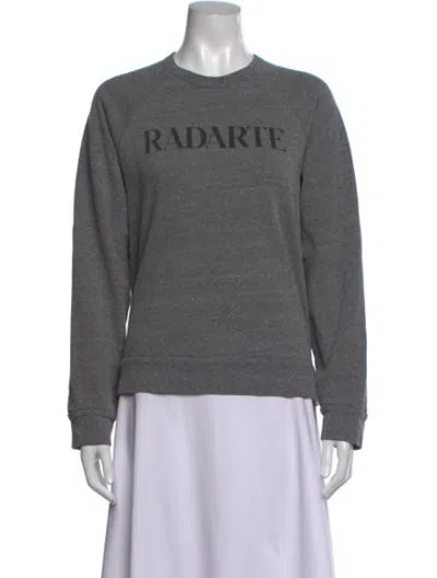 Pre-owned Rodarte Graphic Print Crew Neck Sweatshirt In Grey