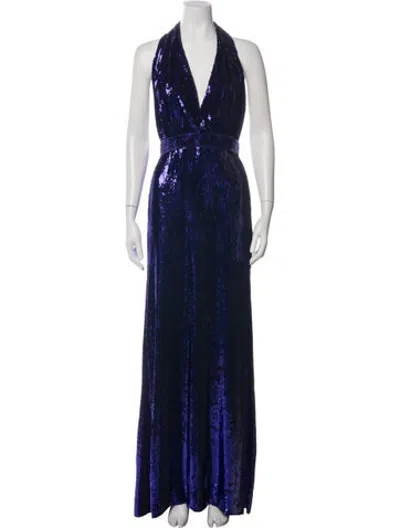 Pre-owned Rodarte Patterned Long Dress In Purple