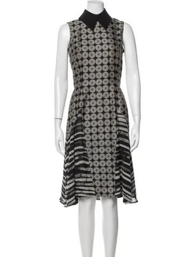 Pre-owned Rodarte Printed Knee-length Dress In Black