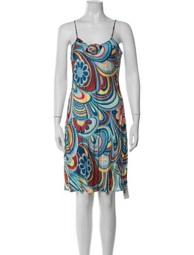 Pre-owned Rodarte Printed Mini Dress In Blue